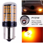 Set 2 Becuri LED de semnal PY21W BAU15S LED 1156 pentru semnalizare culoare portocaliu 144 SMD