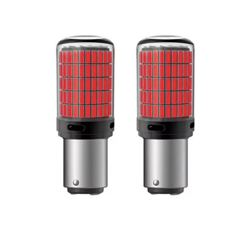 Set 2 Becuri LED semnalizare culoare ROSU soculu BAY15D 1157/P21/5W LED 1156 pentru 144 SMD cu doua faze Set 2 Becuri LED semnalizare culoare ROSU soculu BAY15D 1157/P21/5W LED 1156 pentru 144 SMD cu doua faze