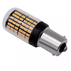 Set 2 Becuri LED GALBEN cu anulator P21W BA15S